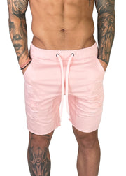 Distressed Shorts | Flamingo Pink